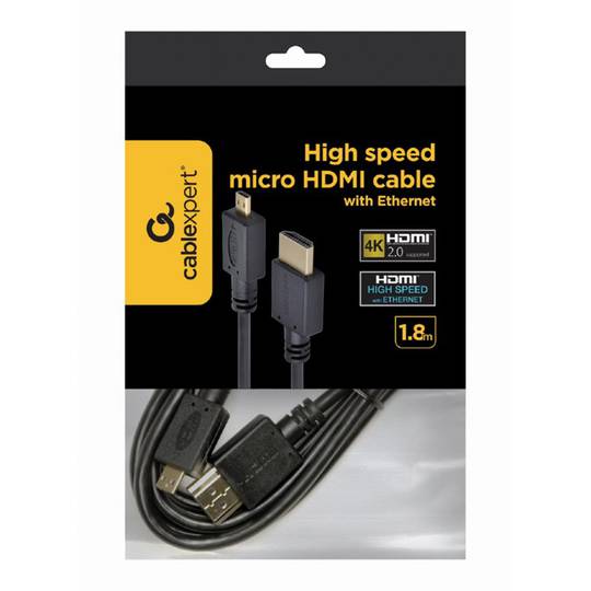 Cable HDMI Gembird de 1,8 m con conectores HDMI macho a micro HDMI macho V1.3