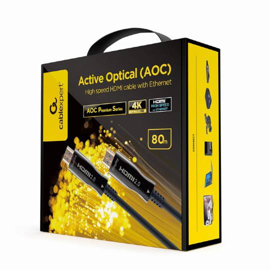 Cable HDMI Gembird de alta velocidad con óptica activa AOC y Ethernet de 80 m
