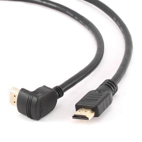Cabo HDMI 2.0 com conector macho tipo A para conector macho tipo A Ultra HD 4k 3D com ângulo de 90 graus 1.8m