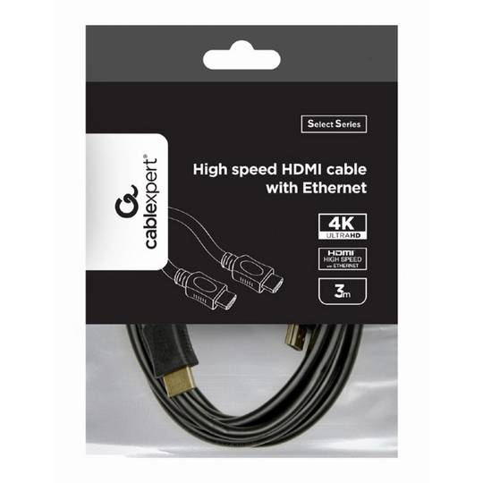 Cable HDMI Gembird de mascle a mascle de 4K d'alta velocitat de 3m de la sèrie select