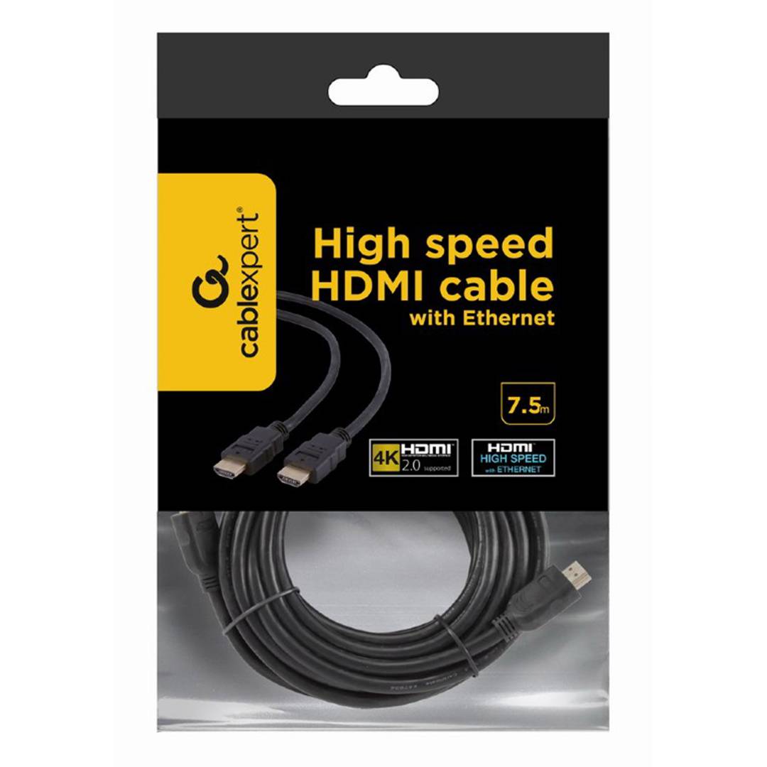 Équiper un câble HDMI haut débit 4K avec Ethernet mâle/mâle 7,5 m