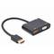 Cabo adaptador de áudio com conector HDMI macho para HDMI fêmea e conector VGA fêmea