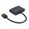 Cabo adaptador de áudio com conector HDMI macho para HDMI fêmea e conector VGA fêmea