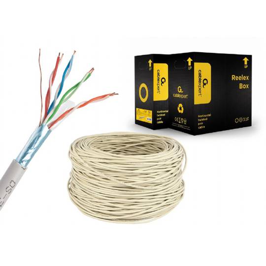 Câble réseau Gembird FTP Cat5e rigide AWG24 en bobine de 305m, gris