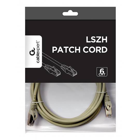Cable red Gembird FTP Cat6 libre de halógenos de 3m en gris