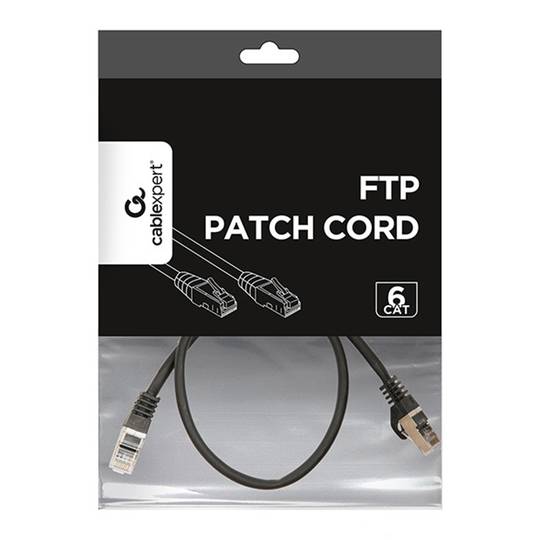 Cable Gembird FTP Cat6 de 0,5 metres de color negre