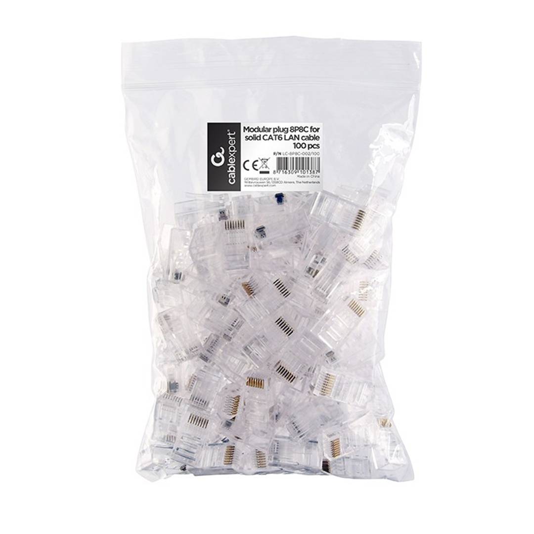 Pak van 100 Gembird RJ45 Cat.6 connectoren