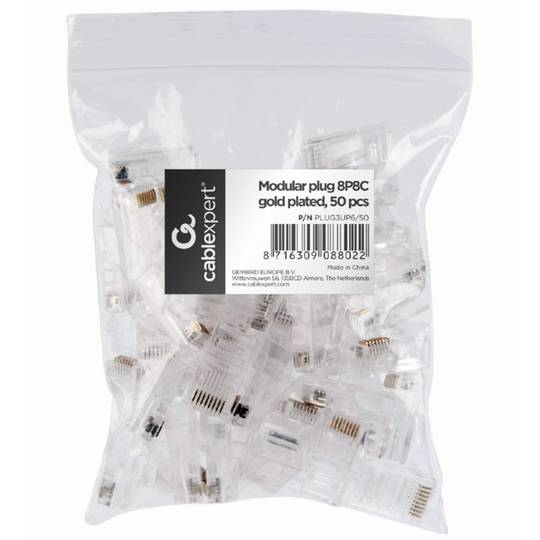 Packung mit 50 RJ45 Cat.5-Anschlüssen von Gembird
