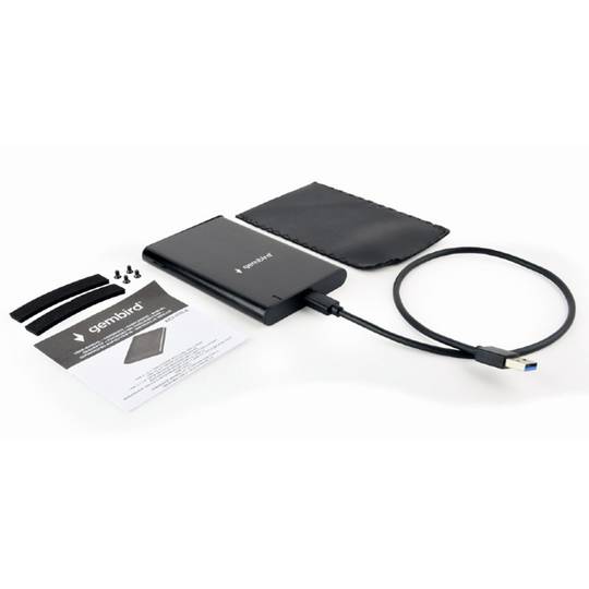 Carcassa Gembird HDD a SATA USB tipus C 3.1 d'alumini negre