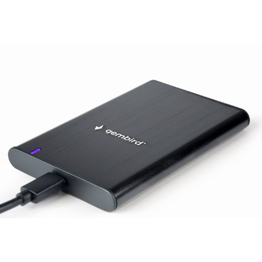 Carcassa Gembird HDD a SATA USB tipus C 3.1 d'alumini negre