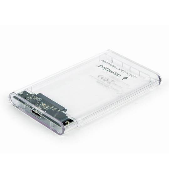 Gembird 2,5-Zoll-SATA-USB-3.0-Festplattengehäuse, transparent