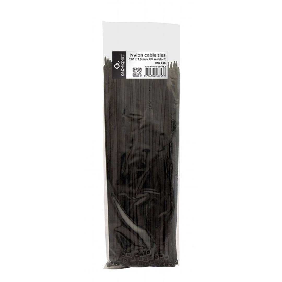 Brides de Gembird 100 unitats de 250 x3,6 mm de color negre
