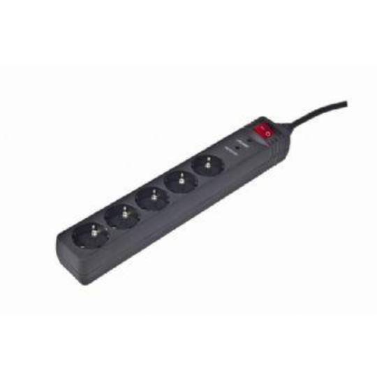 Gembird Surge Protection Power Strip with 5 Plugs Black SPG5-C-15