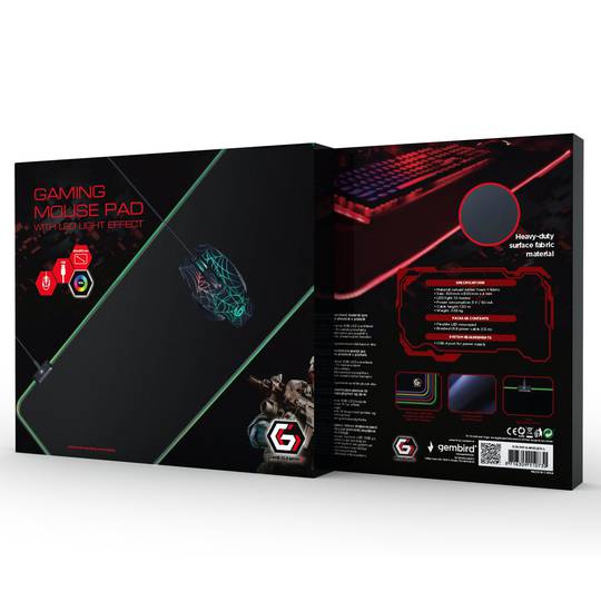 GEMBIRD Spielmatte mit LED-Lichteffekt Größe L