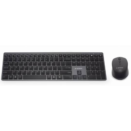 Gembird Black Design Pro Business Slim Backlit Wireless Keyboard and Mouse Kit