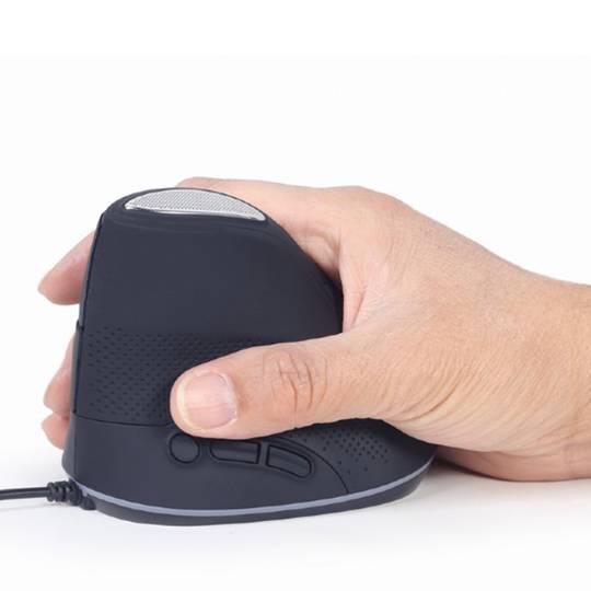 Gembird Ergonomic 6-Button Wired Optical Mouse in Gray