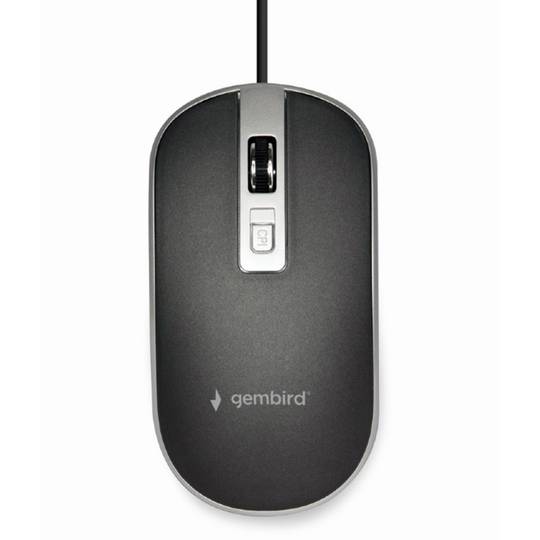 Mouse ottico cablato USB Gembird nero e argento