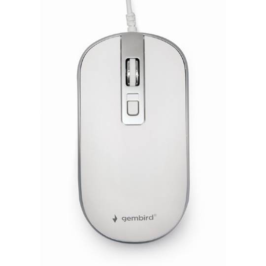 Przewodowa mysz optyczna USB Gembird w kolorze białym i srebrnym