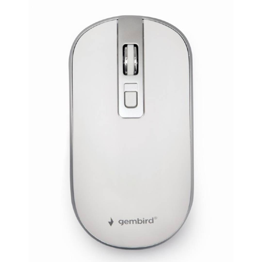 Mouse ottico wireless Gembird bianco argento