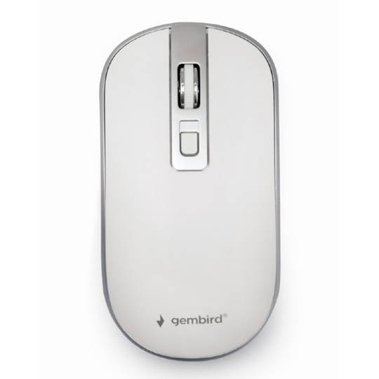 Mouse ottico wireless Gembird bianco argento