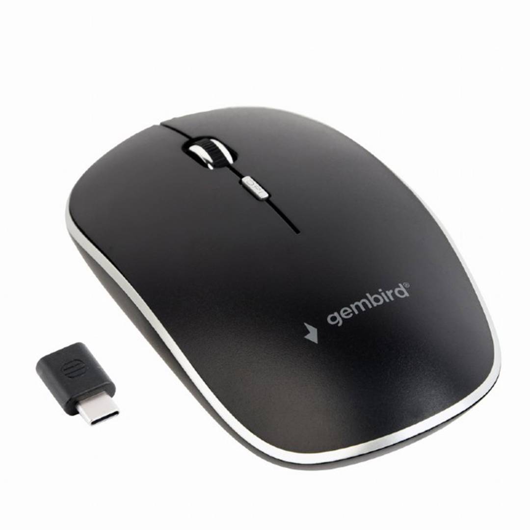 Gembird 1600 DPI Wireless Optical Mouse with 4 Buttons and Receiver Type Black