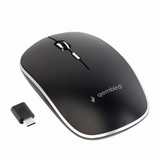Gembird 1600 DPI Wireless Optical Mouse with 4 Buttons and Receiver Type Black
