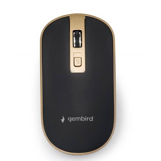 Mouse ottico wireless Gembird nero e oro