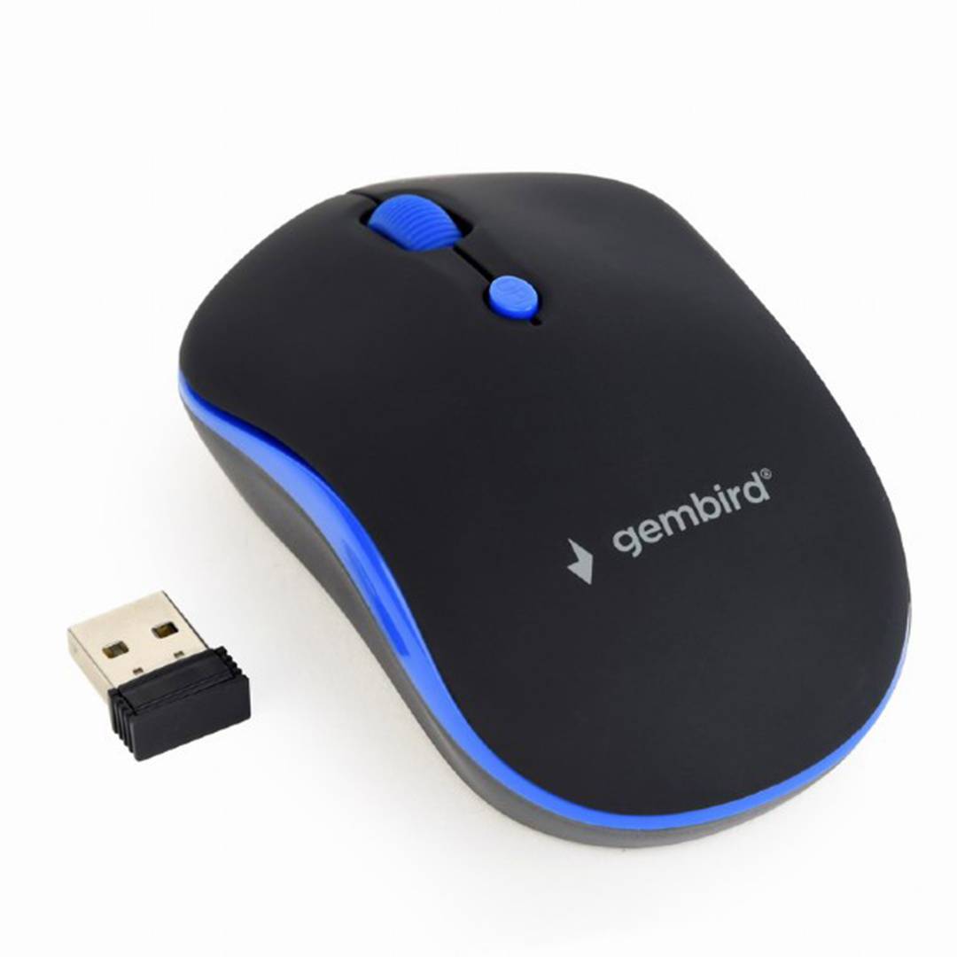 Mouse ottico wireless Gembird nero/blu