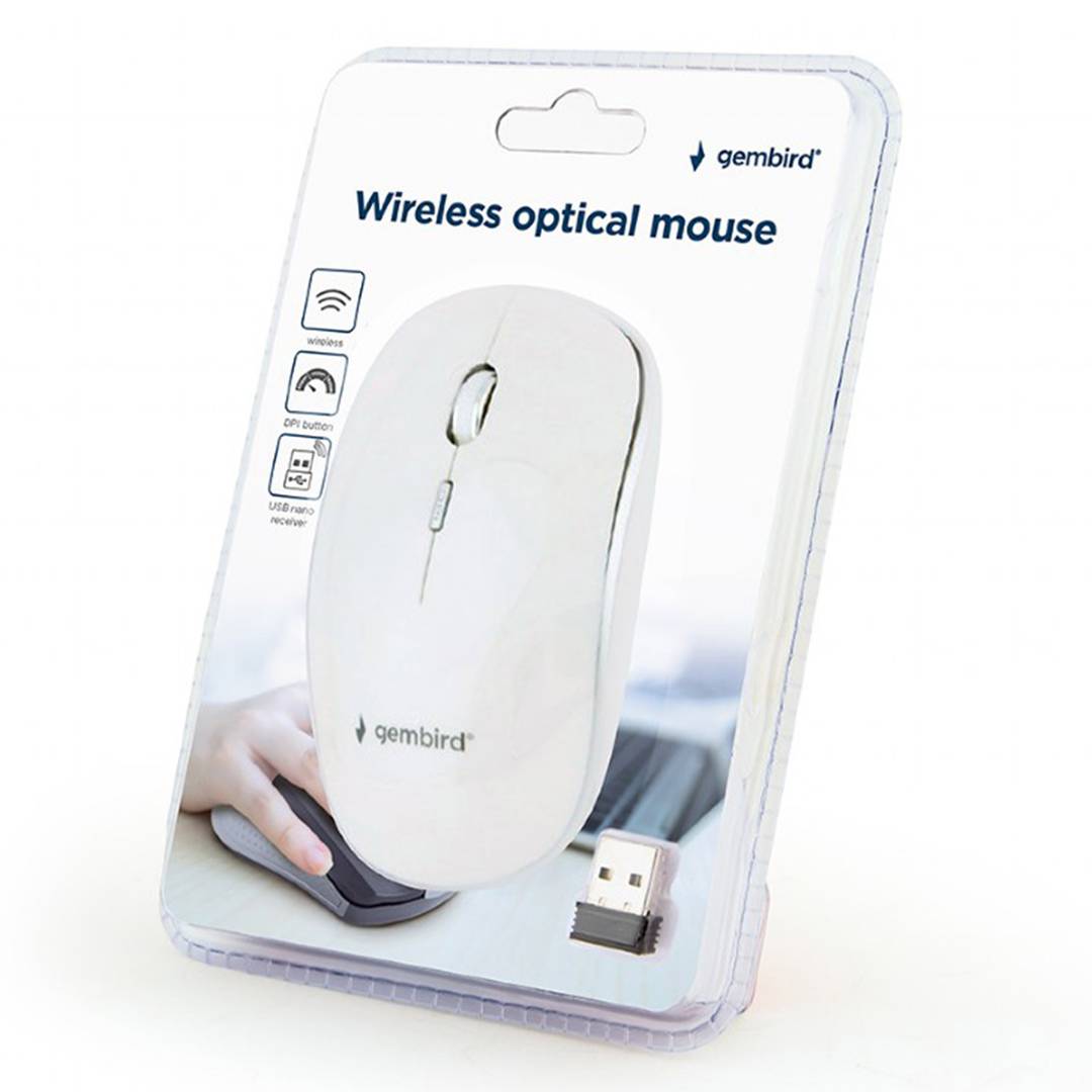 Mouse ottico wireless Gembird bianco