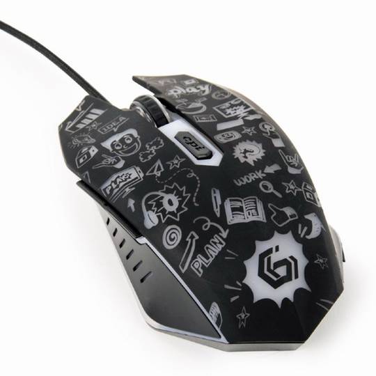Gembird 6 Button Wired LED Optical Mouse Black