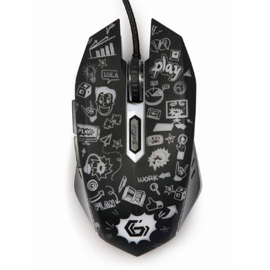 Gembird 6 Button Wired LED Optical Mouse Black