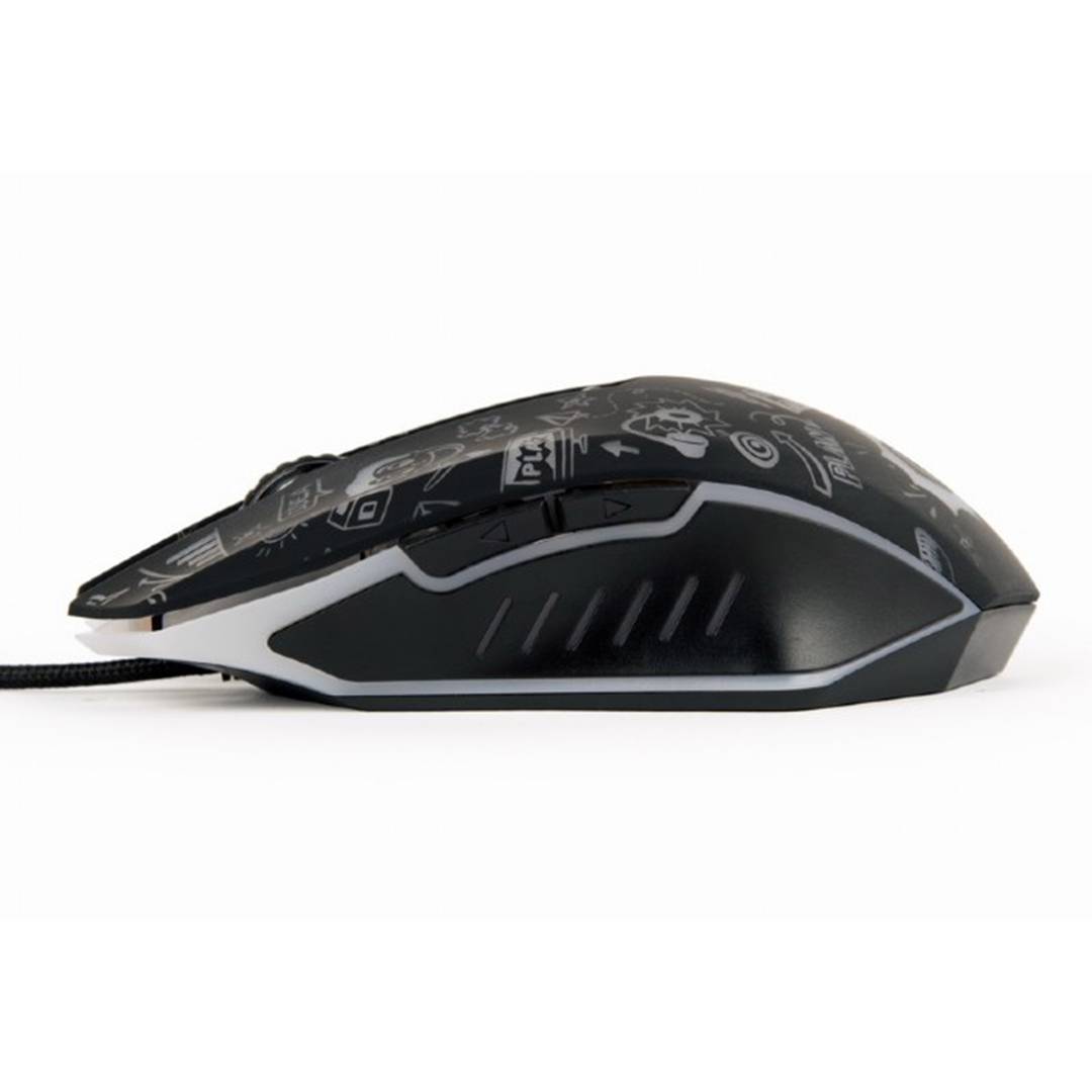 Gembird 6 Button Wired LED Optical Mouse Black