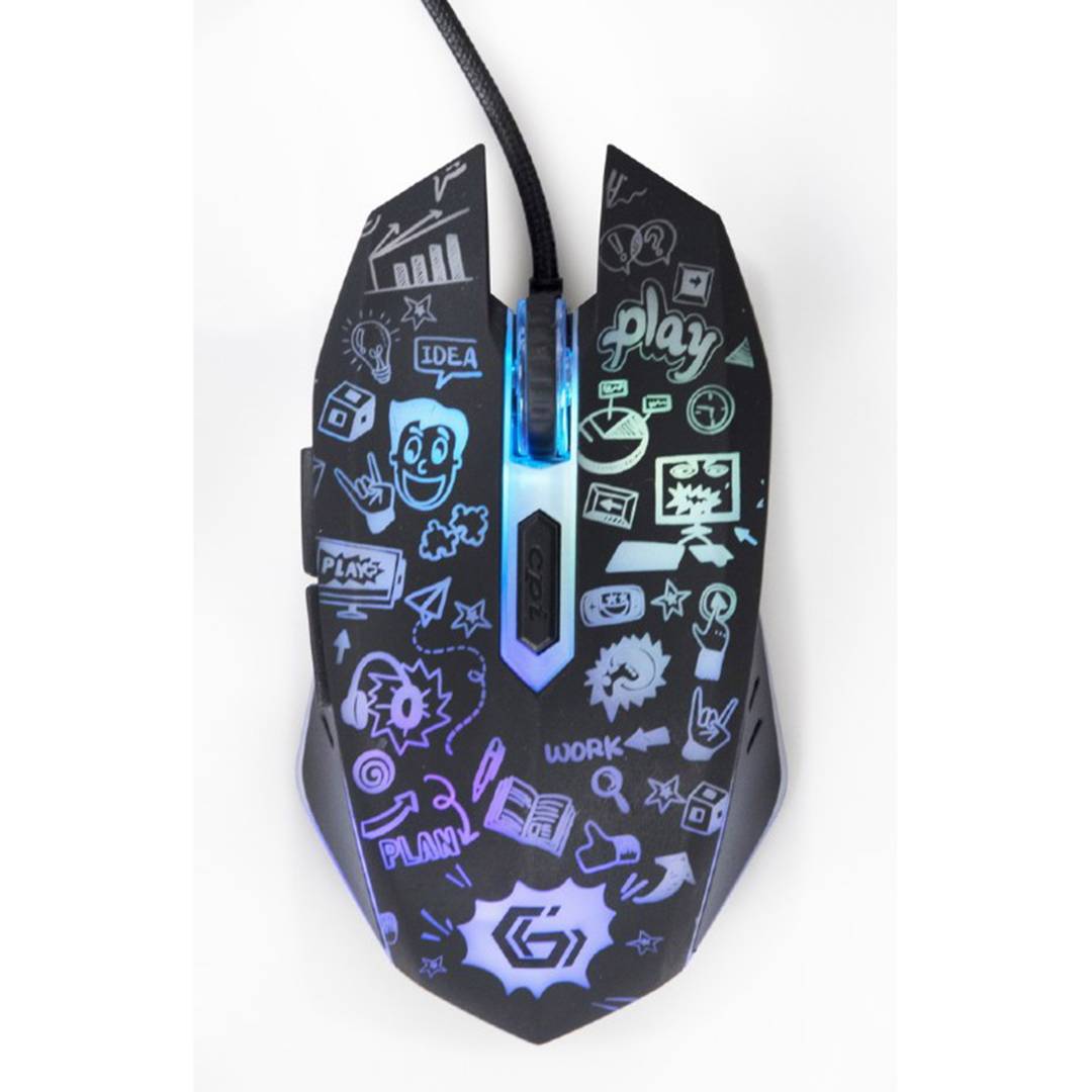 Gembird 6 Button Wired LED Optical Mouse Black