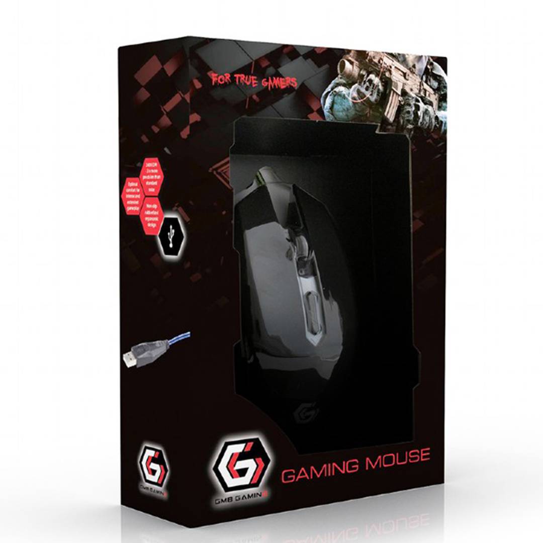 Mouse da gioco Gembird USB nero e blu