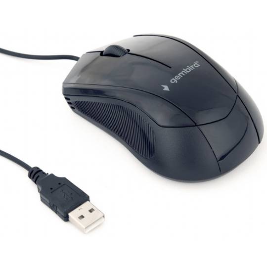 Gembird 1000 DPI USB mouse with 3 buttons in black color