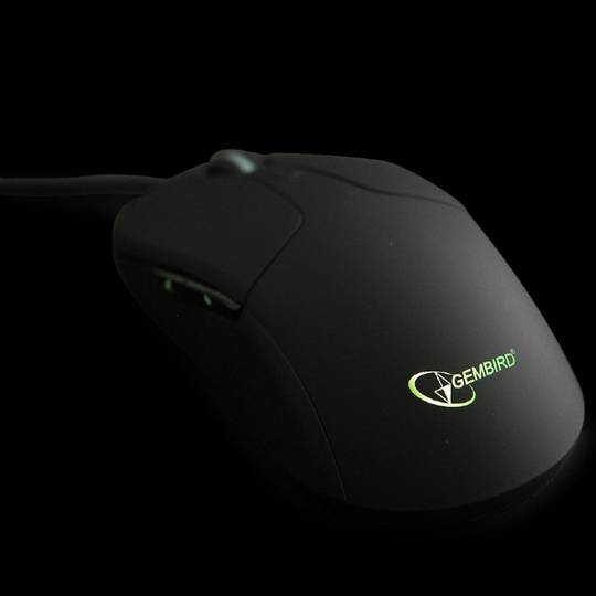 Gembird USB Illuminated Mouse with 6 buttons and 2400 DPI in black color