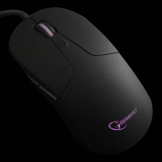 Gembird USB Illuminated Mouse with 6 buttons and 2400 DPI in black color