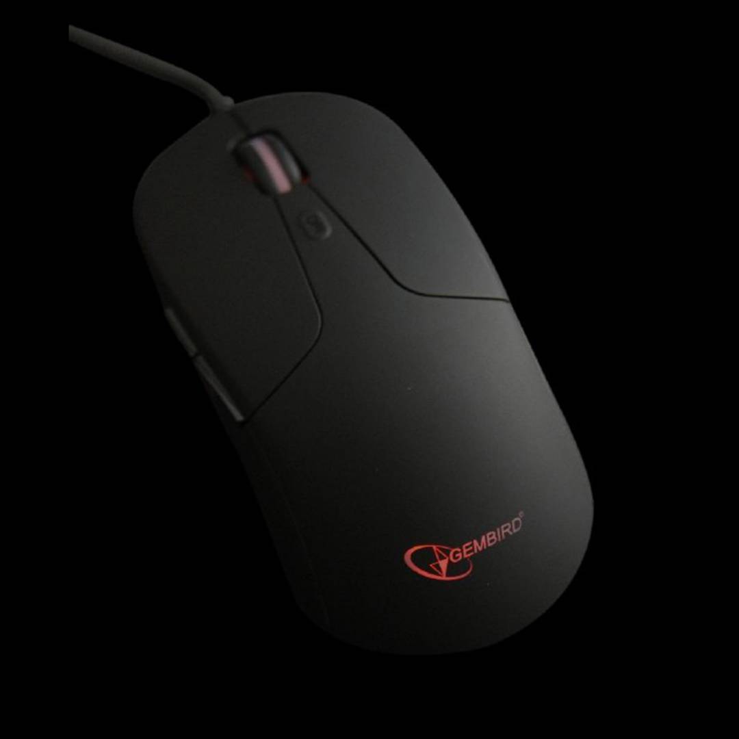 Gembird USB Illuminated Mouse with 6 buttons and 2400 DPI in black color