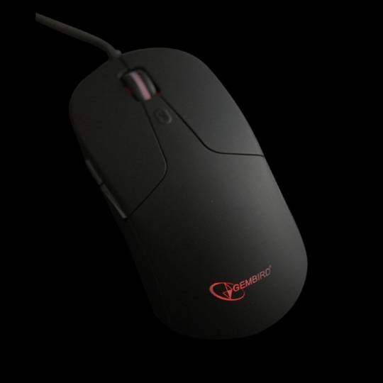 Gembird USB Illuminated Mouse with 6 buttons and 2400 DPI in black color