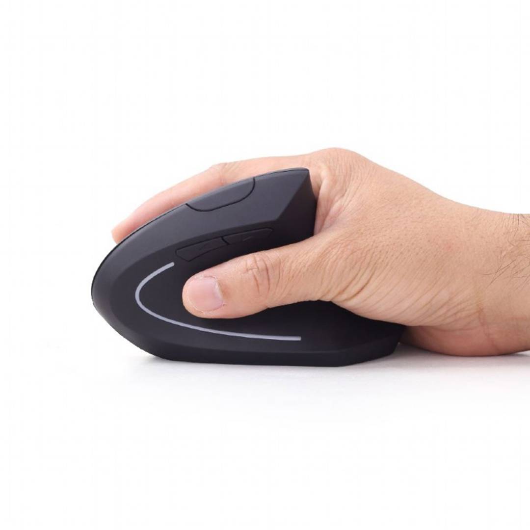 Gembird USB vertical mouse with 6 buttons black