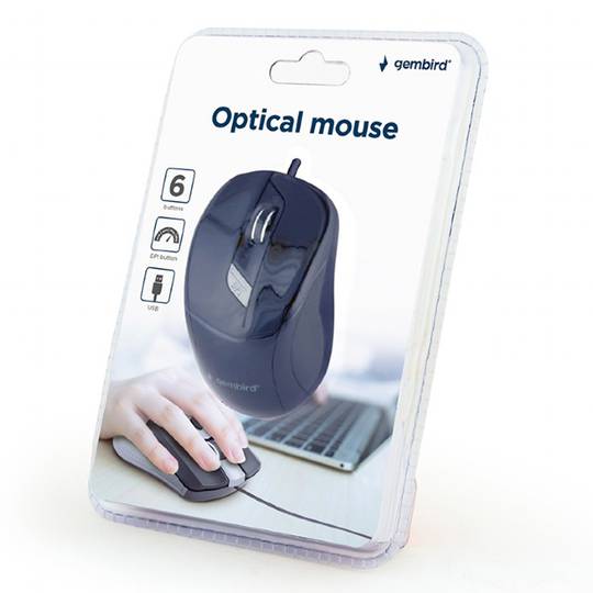 Mouse USB Gembird con 6 pulsanti nero