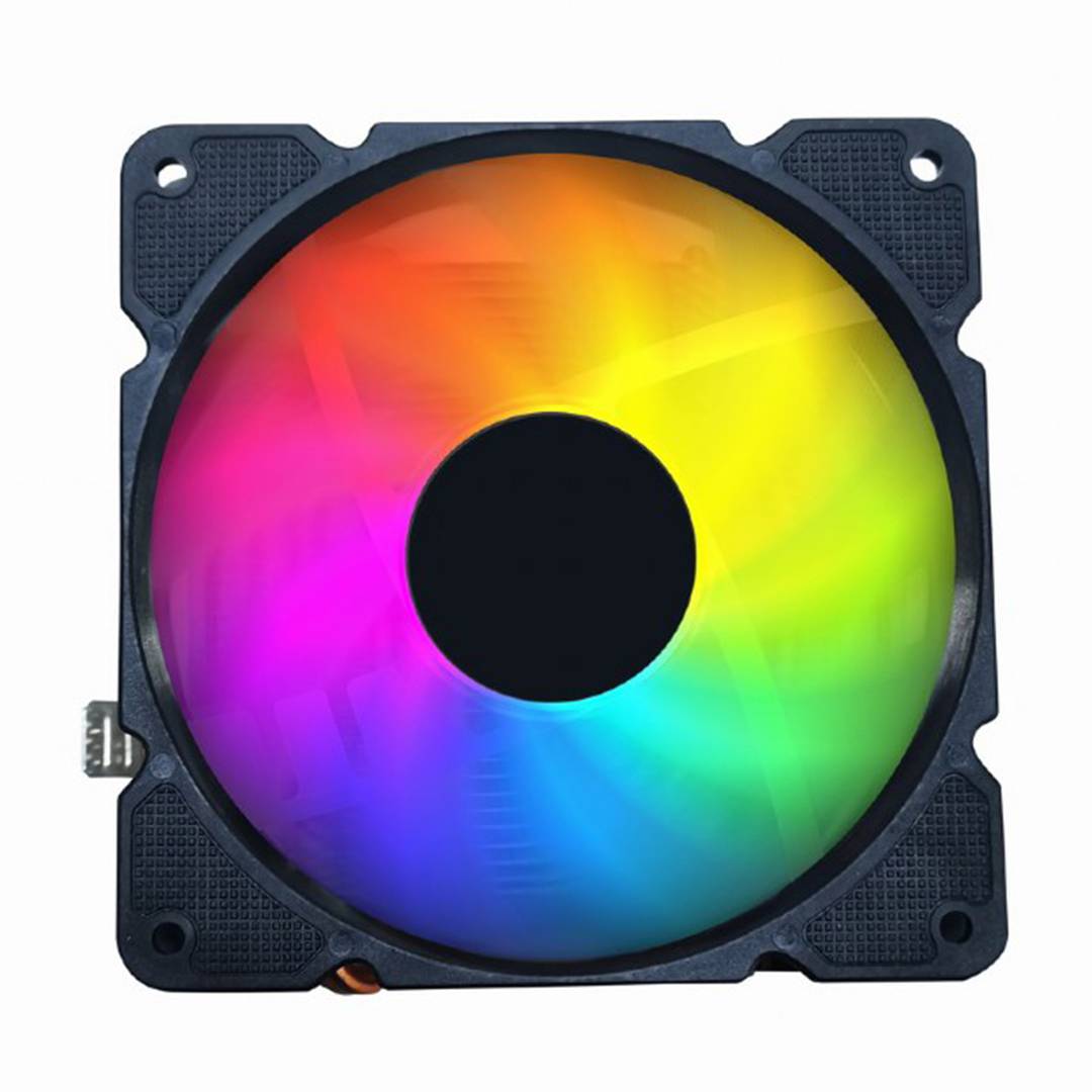 Ventoinha de resfriamento de CPU Gembird 12 cm 100 W com LED multicolorido de 4 pinos