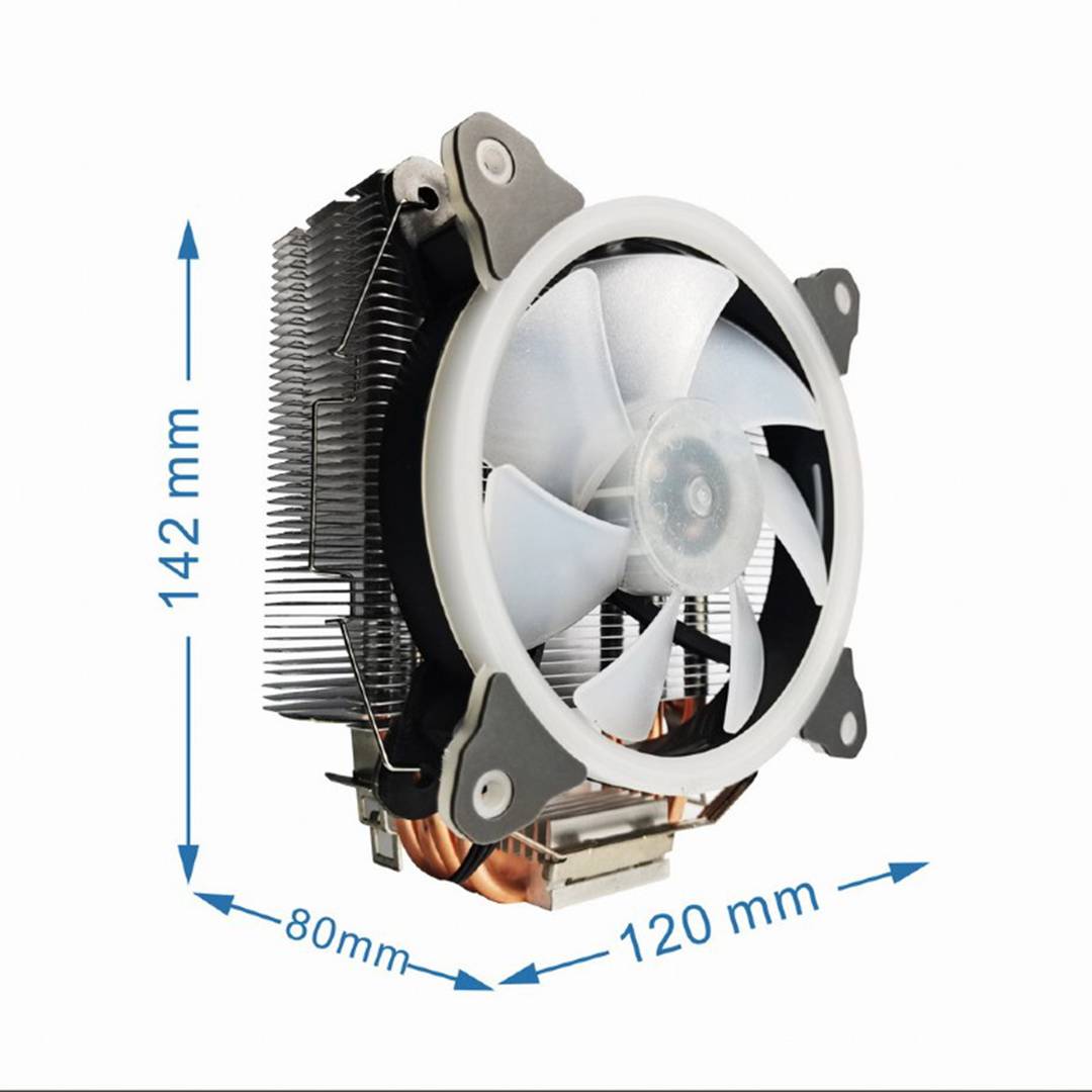 Gembird 12cm 150W Power CPU Cooling Fan with 4-Pin Multicolor LED