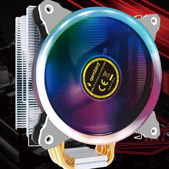 Gembird 12cm 150W Power CPU Cooling Fan with 4-Pin Multicolor LED