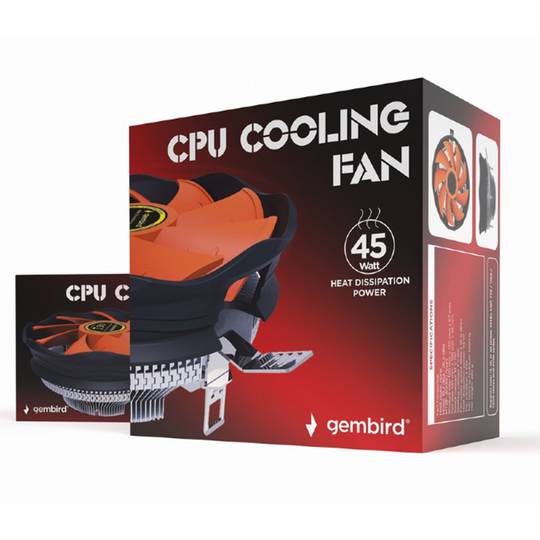 Gembird 12cm 45W 4Pin Ventola di raffreddamento della CPU
