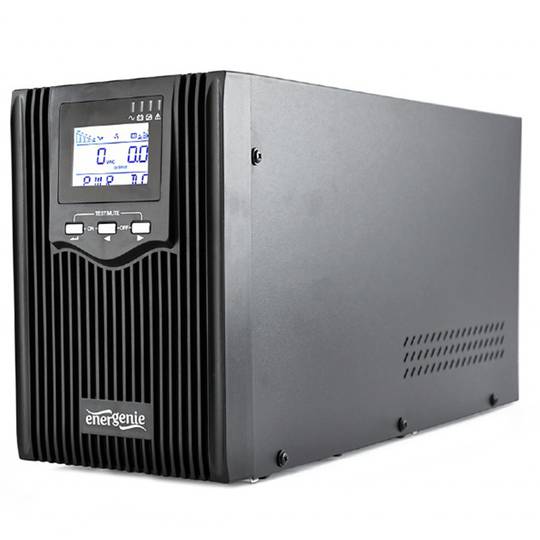 UPS Gembird com onda senoidal de 2000 VA com display LCD 2 schuko 3 tomadas USB C13 em preto EG-UPS-PS2000-02