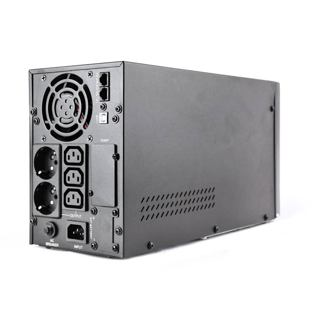 UPS Gembird com onda senoidal de 2000 VA com display LCD 2 schuko 3 tomadas USB C13 em preto EG-UPS-PS2000-02
