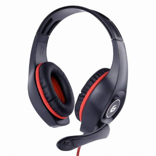 Gaming headphones with volume control red and black Gembird GHS-05-R