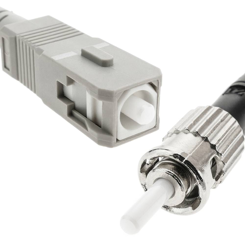 Cable de fibra óptica OM5 multimodo simplex 50µm/125µm ST/PC a SC/PC 100Gb de 2 m