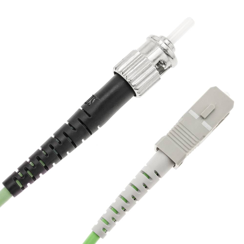 Cable de fibra óptica OM5 multimodo simplex 50µm/125µm ST/PC a SC/PC 100Gb de 2 m